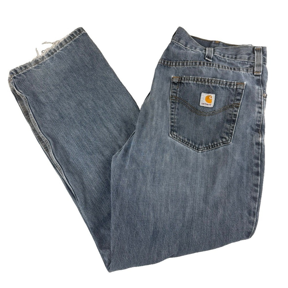 Y2K Carhartt 4800 Jeans Mens 36x32 Relaxed Fit Distressed Faded Made Mexico